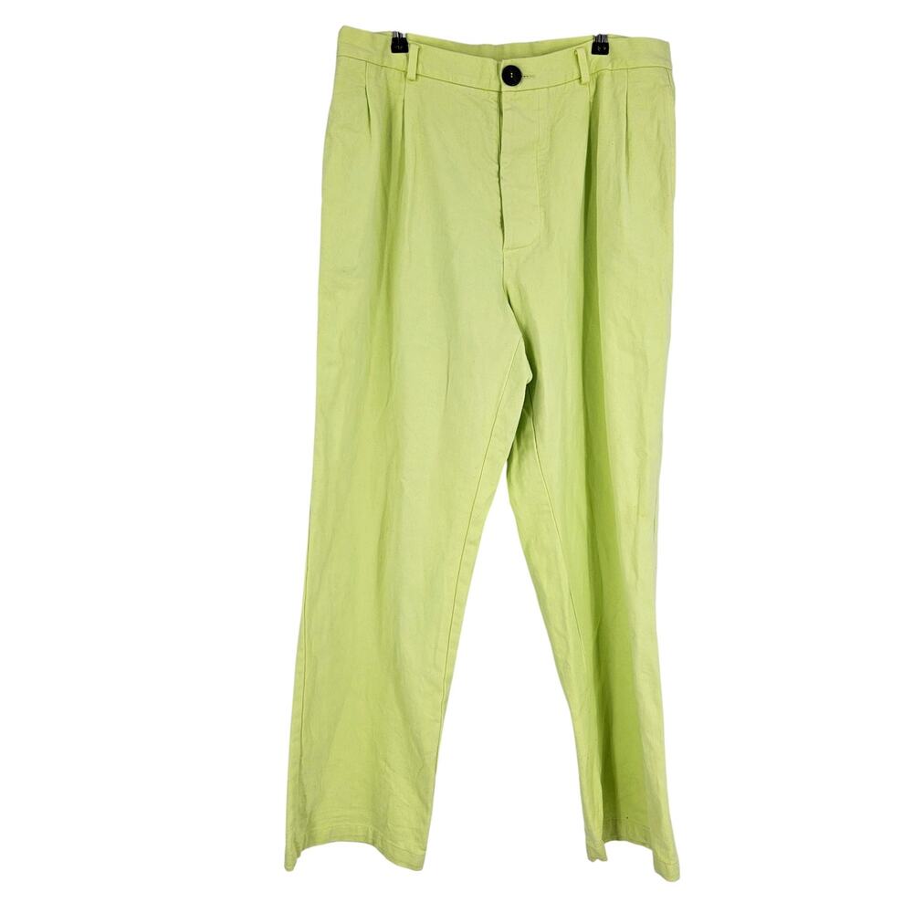 Rika Studios Mens Jeans Neon Green High Waist Straight Skinny Leg Denim Size M